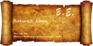 Bakonyi Emma névjegykártya