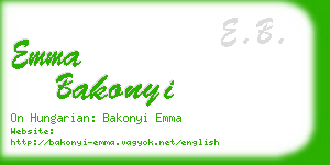 emma bakonyi business card
